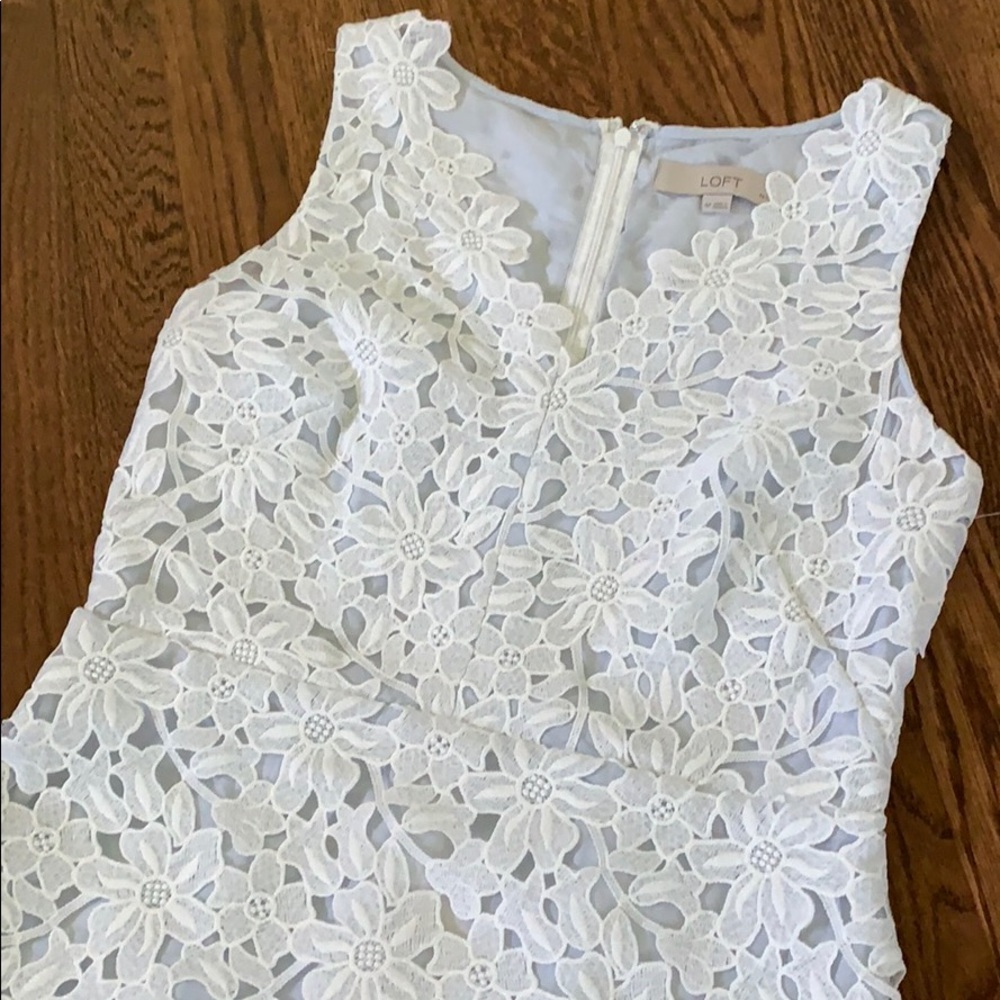 LOFT White Lace Dress